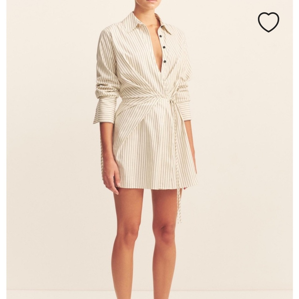 Shona Joy Cream Striped Mini Dress